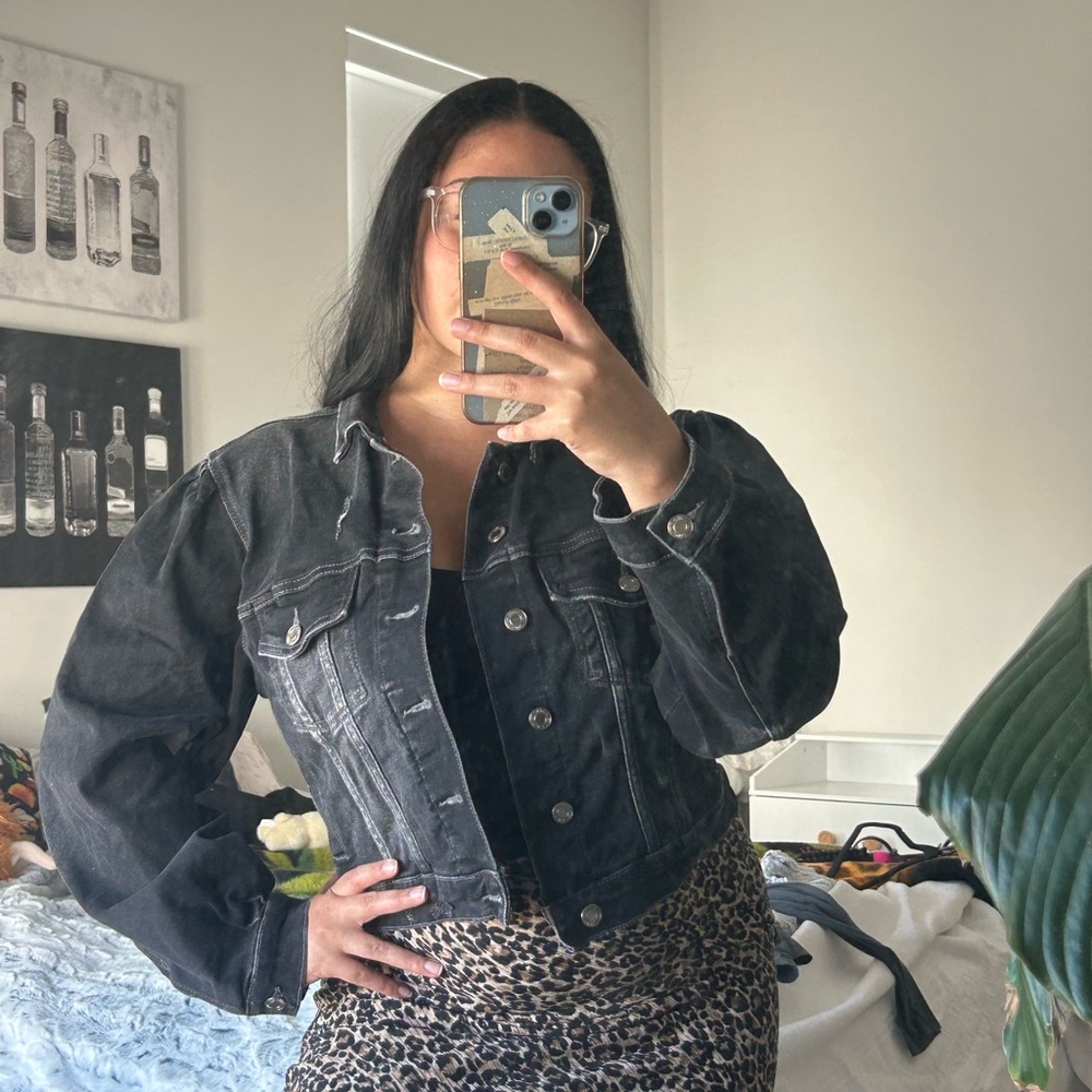 Women's Charcoal Denim Jacket